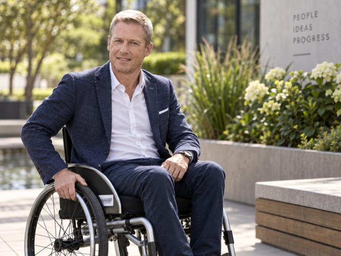 Michael Schumacher im Rollstuhl im Garten